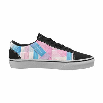 WOMEN'S Transgender Flag Color Canvas Lace-Up Aesthetic Custom Shoes