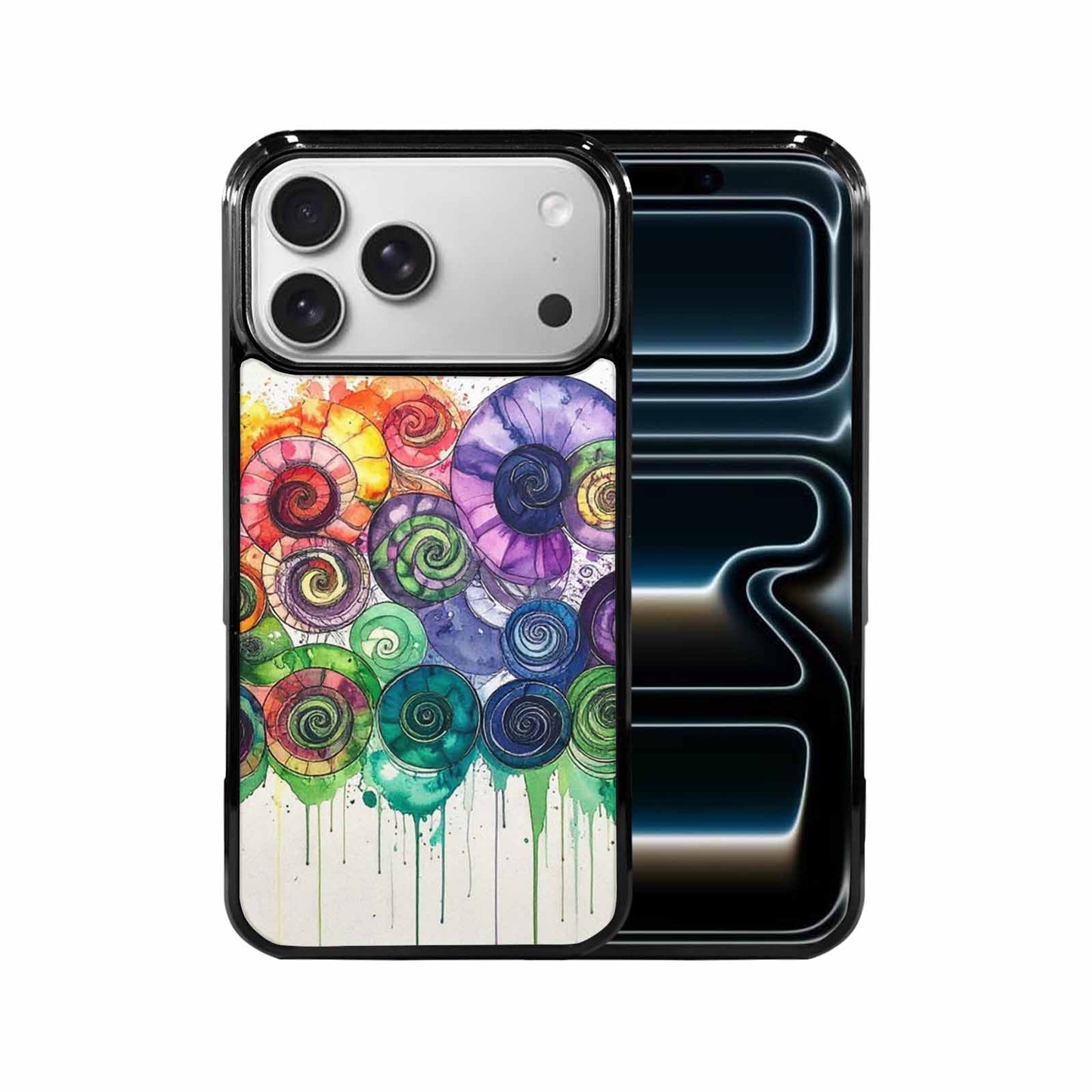 iPhone 17 Pro Max Case — Black &amp; Green Ink Tie Dye, Custom Designed Case Cover