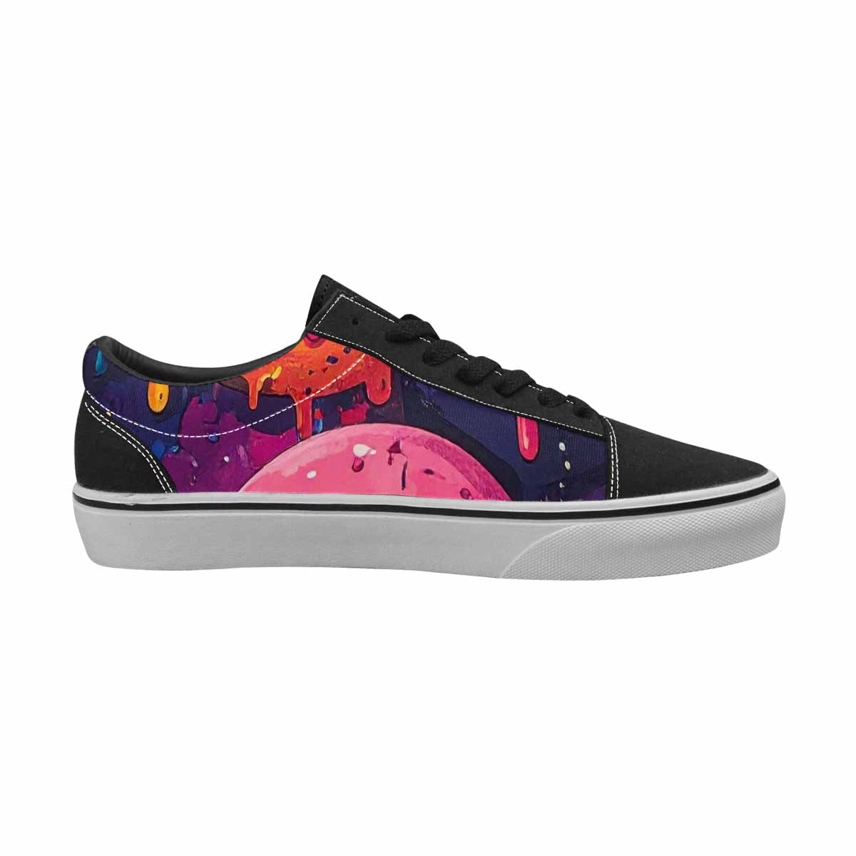 WOMEN'S Melting Moon Smiley Lace-Up Canvas Cottagecore Sneakers