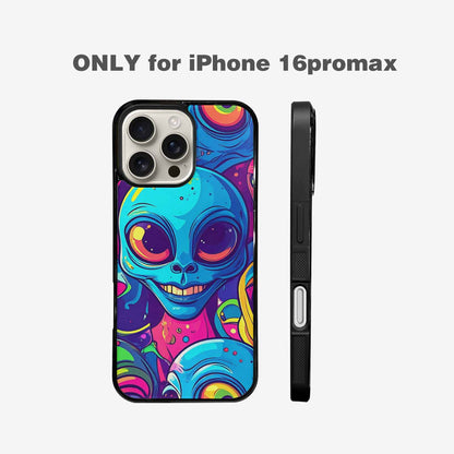 iPhone 16 Pro Max Case — Alien Ufo Cartoon, Unique Phone Case Design