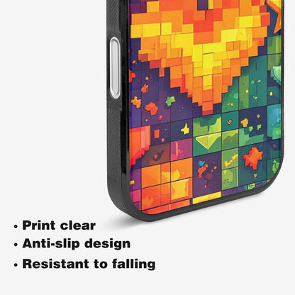iPhone 16 Case — Pixel Art 8 Bit Burst Pattern, Custom Phone Case