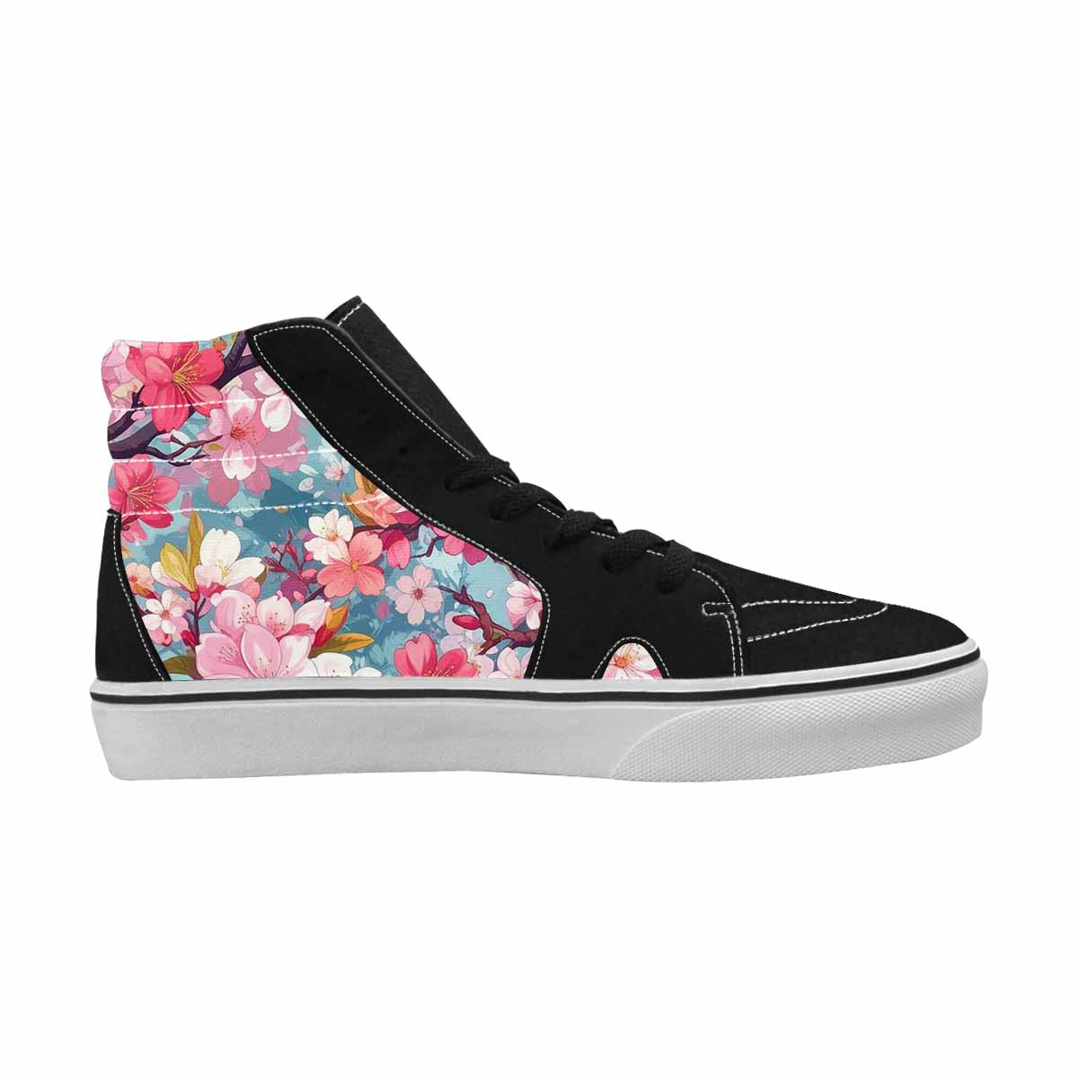 MEN'S Cherry Blossom Branch High Top Canvas Dark Academia Custom Sneakers