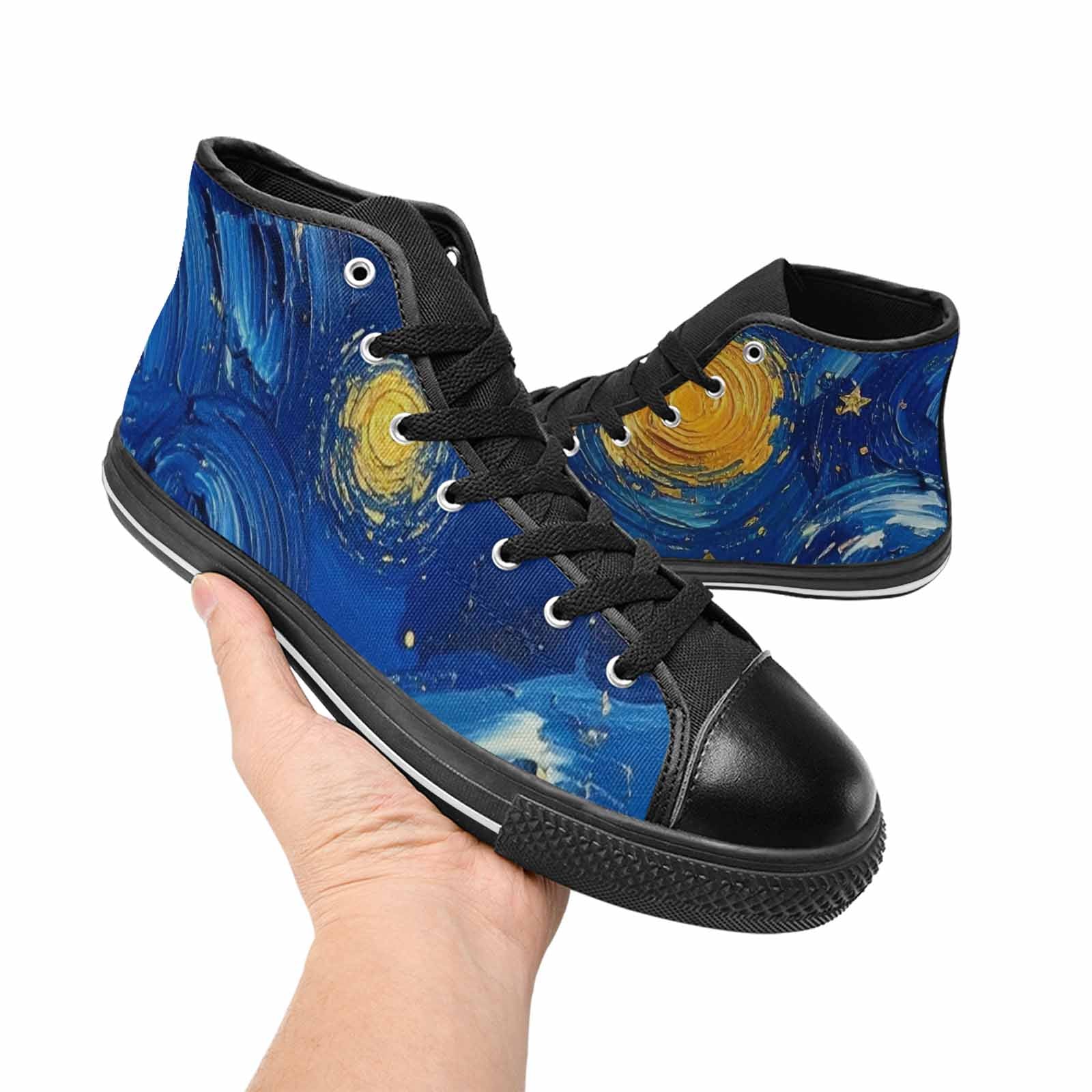 WOMEN'S Starry Night Galaxy High Top Canvas Aesthetic Custom Sneakers