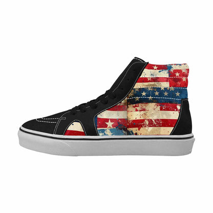 WOMEN'S American Flag Stars High Top Canvas Neon Fantasy Shoes