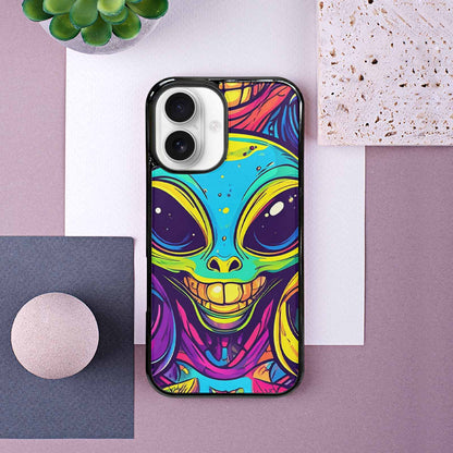 iPhone 16 Case — Alien Ufo Cartoon, Original Design Phone Case