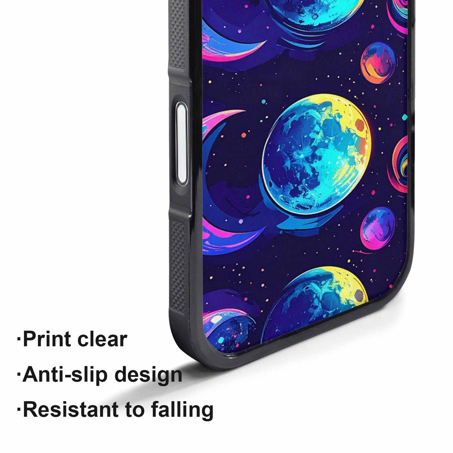 iPhone 17 Pro Case — Neon Winter Moon Seamless Cartoon Cute, Original Design Phone Case