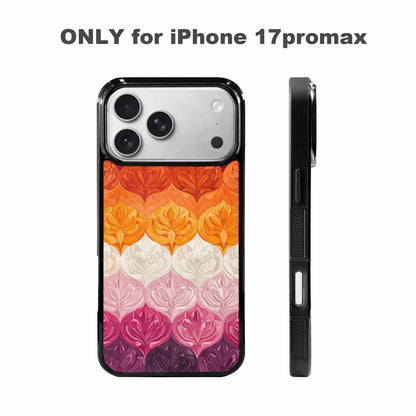 iPhone 17 Pro Max Case — Lesbian Flag Color Theme Original Art, Custom Made Phone Cover