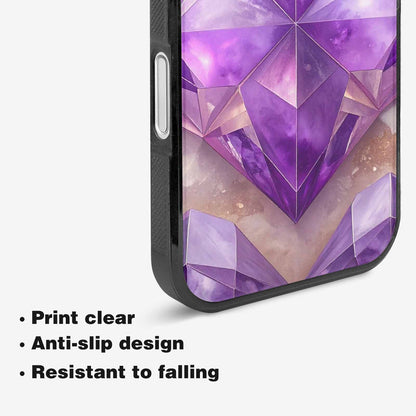 iPhone 16 Plus Case — Amethyst Crystal Art Pattern, Custom Phone Case