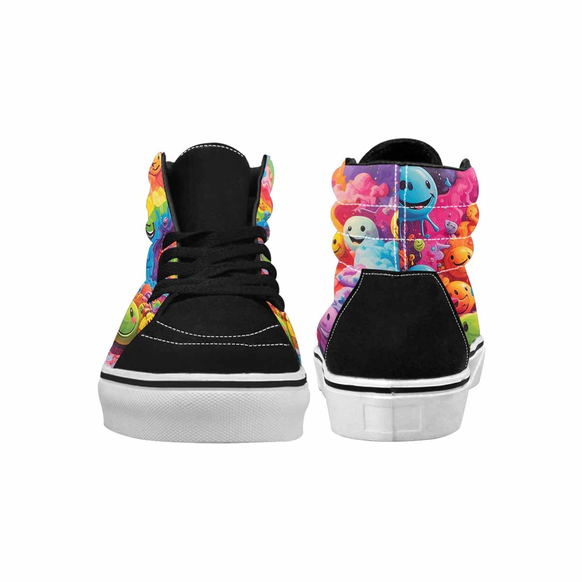MEN'S Smiley Facessmiley Faces  High Top Canvas Vivid Custom Sneakers