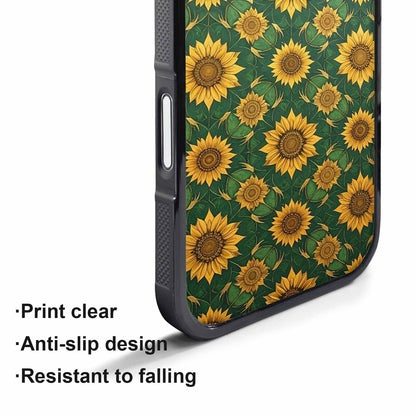 iPhone 17 Pro Case — Sunflower Motifs Arranged In A Floral, Custom Printed Phone Case