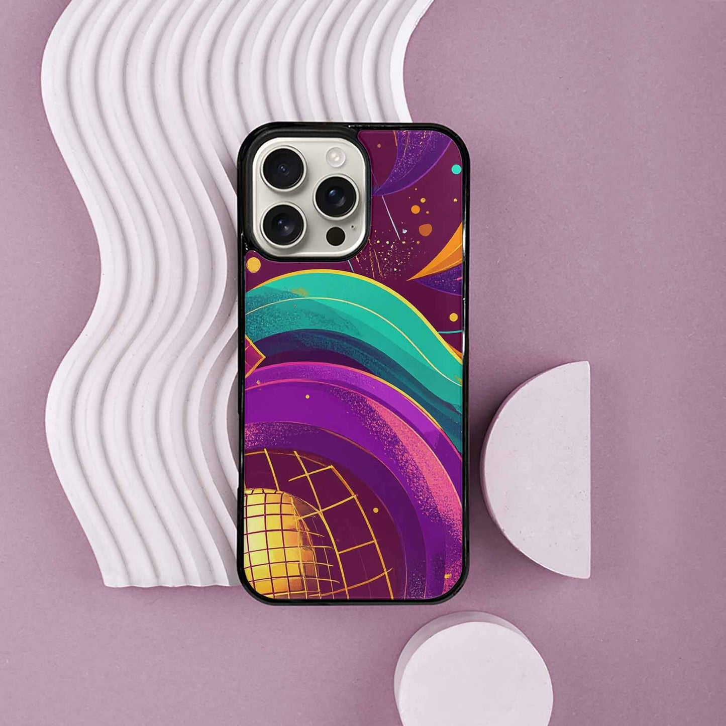 iPhone 16 Pro Max Case — 1970s Disco Art Pattern, Original Design Phone Case