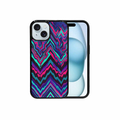 iPhone 15 Case — Psychedelic Chevron Vortex, Customized Protective Case