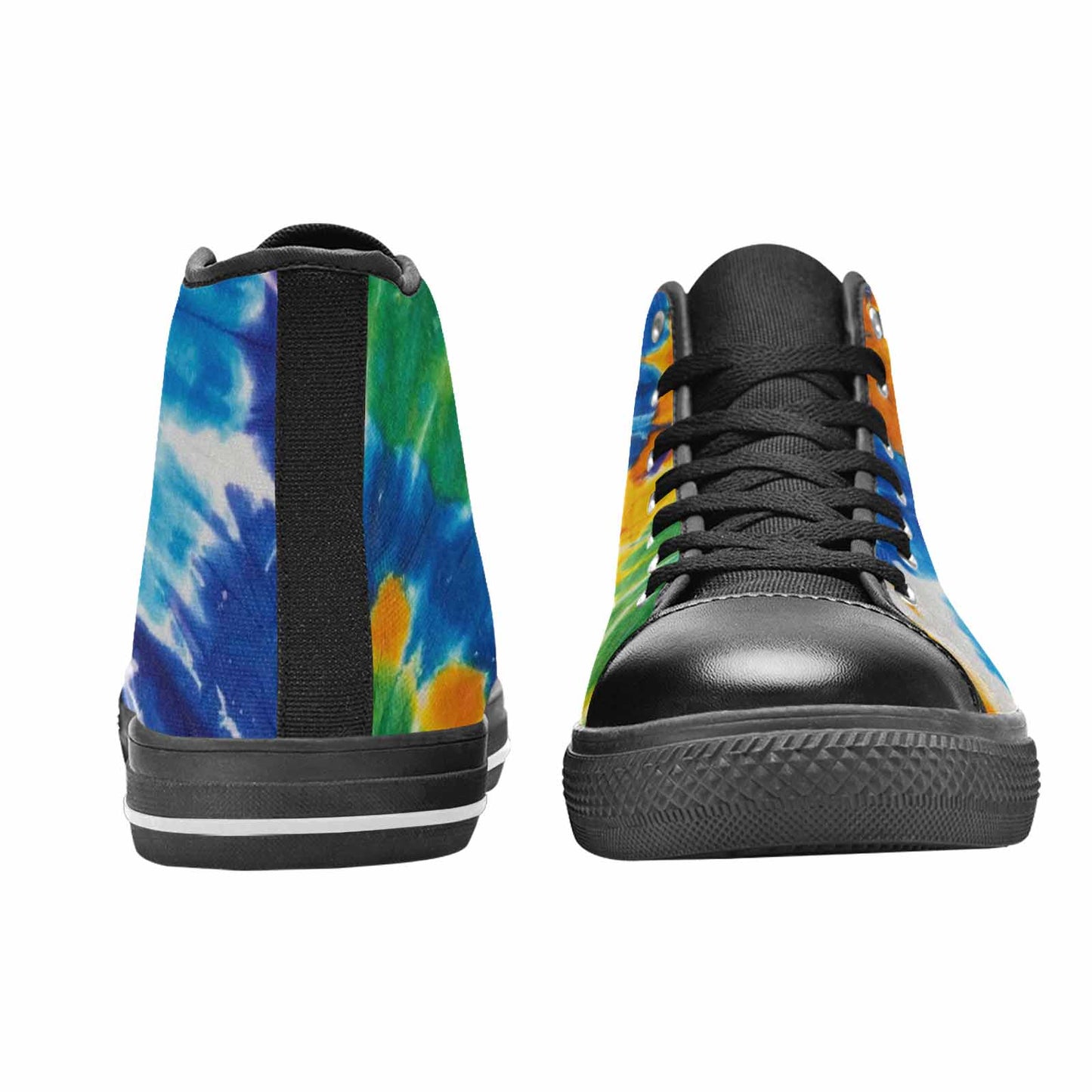 WOMEN'S Tie Dye Color Twist High Top Canvas Cottagecore Custom Sneakers