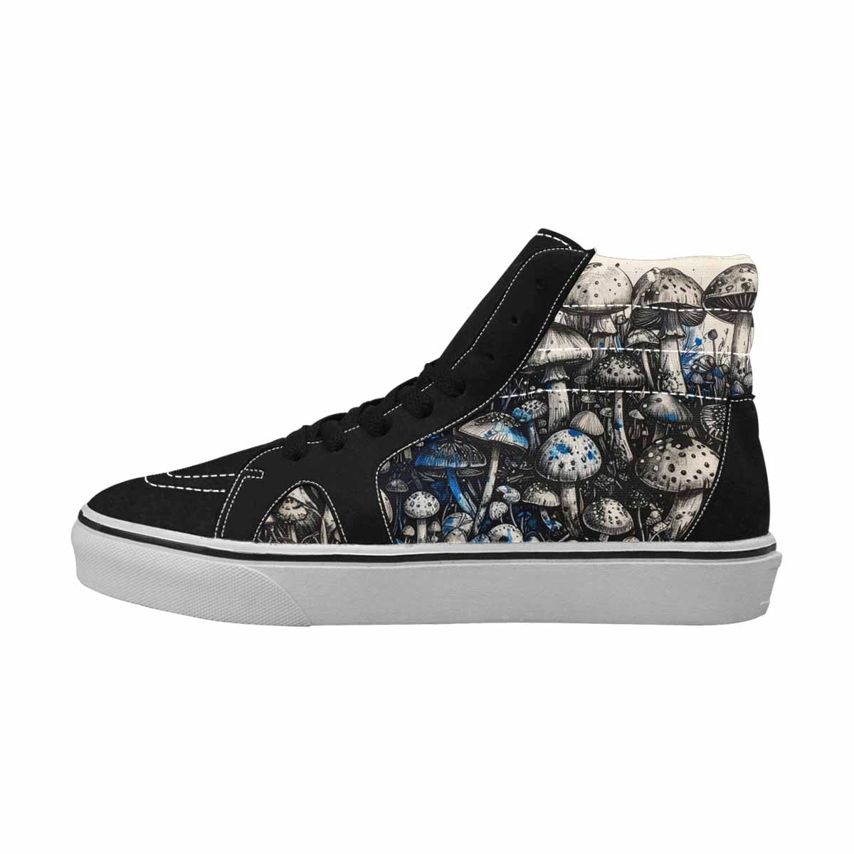 MEN'S Mushrooms (general) High Top Canvas Cottagecore Custom Sneakers