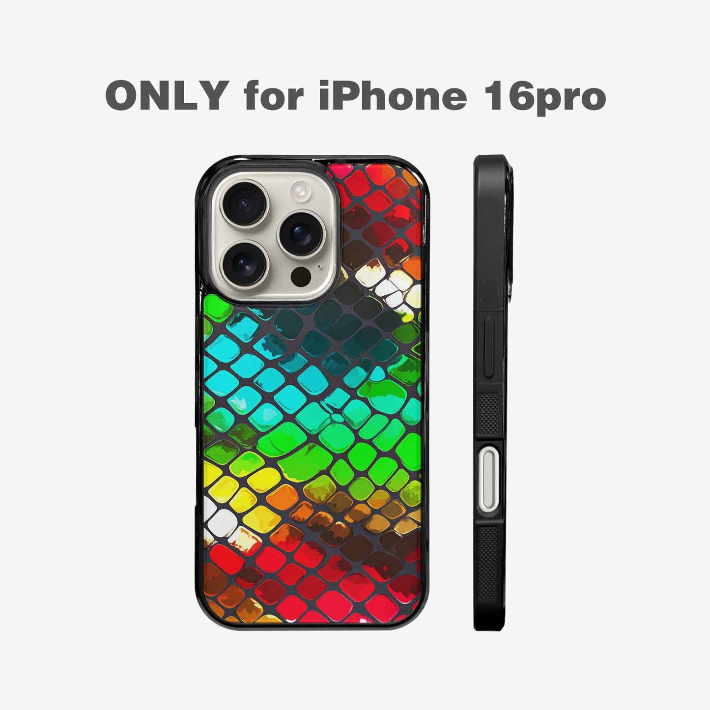 iPhone 16 Pro Case — Snake Print Dark Seamless Pattern Vibrant, Personalized Phone Case