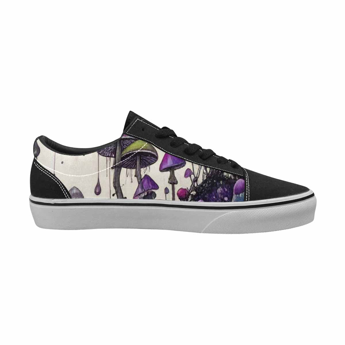 WOMEN'S Rainbow Drip Mushrooms Lace-Up Canvas Neon Fantasy Shoes