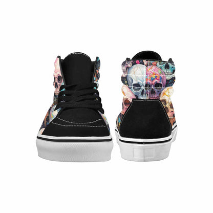 MEN'S Skulls  Marble Skulls High Top Canvas Kaleidoscope Custom Sneakers