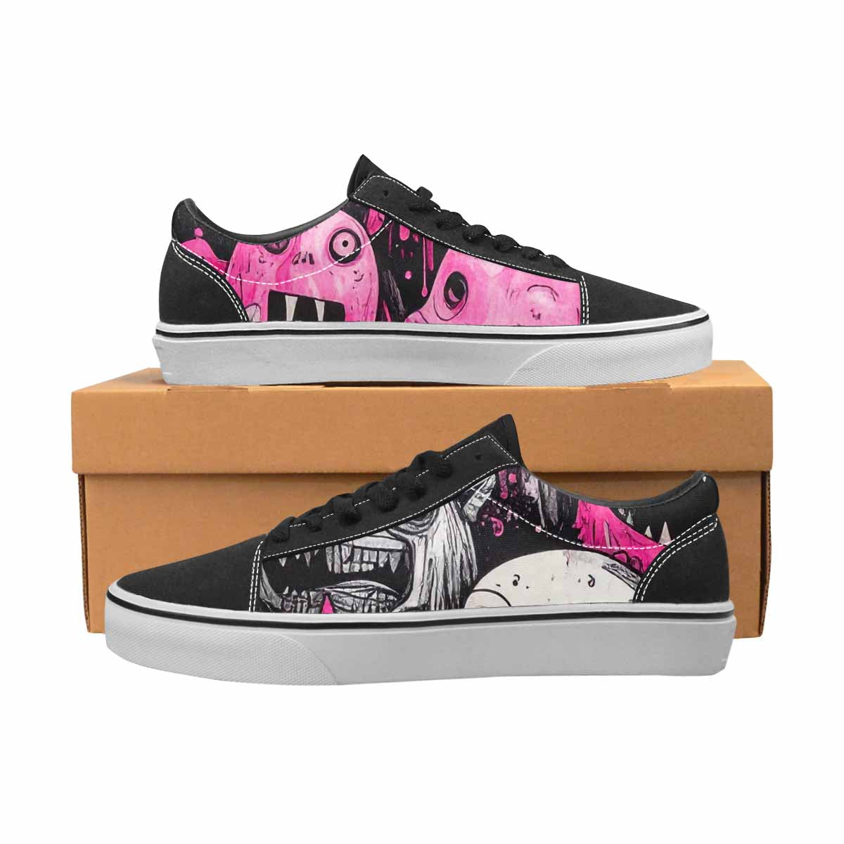 WOMEN'S Monsters (general) Lace-Up Canvas Cottagecore Custom Sneakers