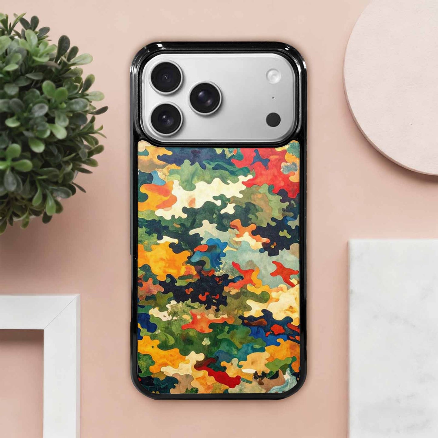 iPhone 17 Pro Max Case — Camo Patches Full Color Camo, Personalized Phone Case