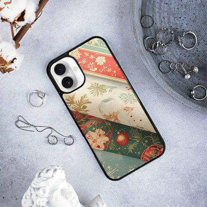 iPhone 16 Plus Case — Christmas Wrapping Paper Pattern Art Wallpaper, Custom Art Phone Cover