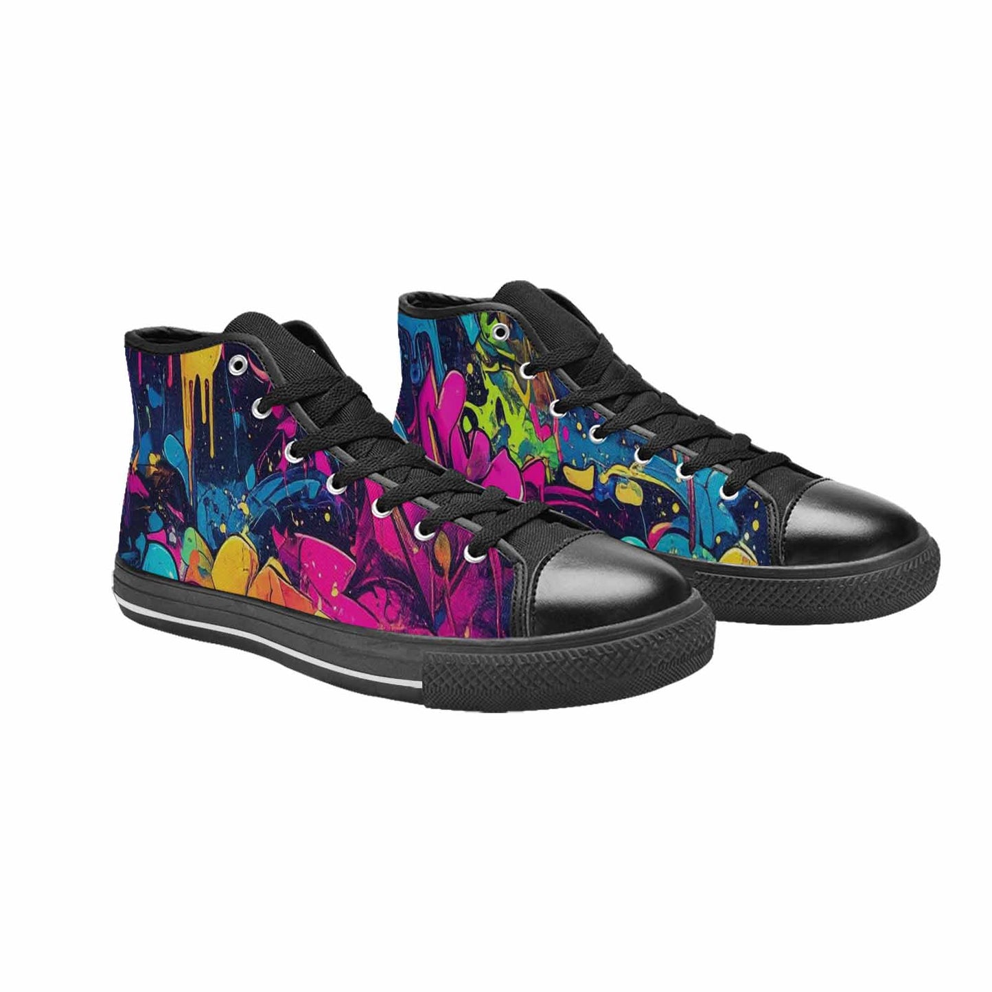 WOMEN'S Paint Splatter High Top Canvas Vivid Sneakers