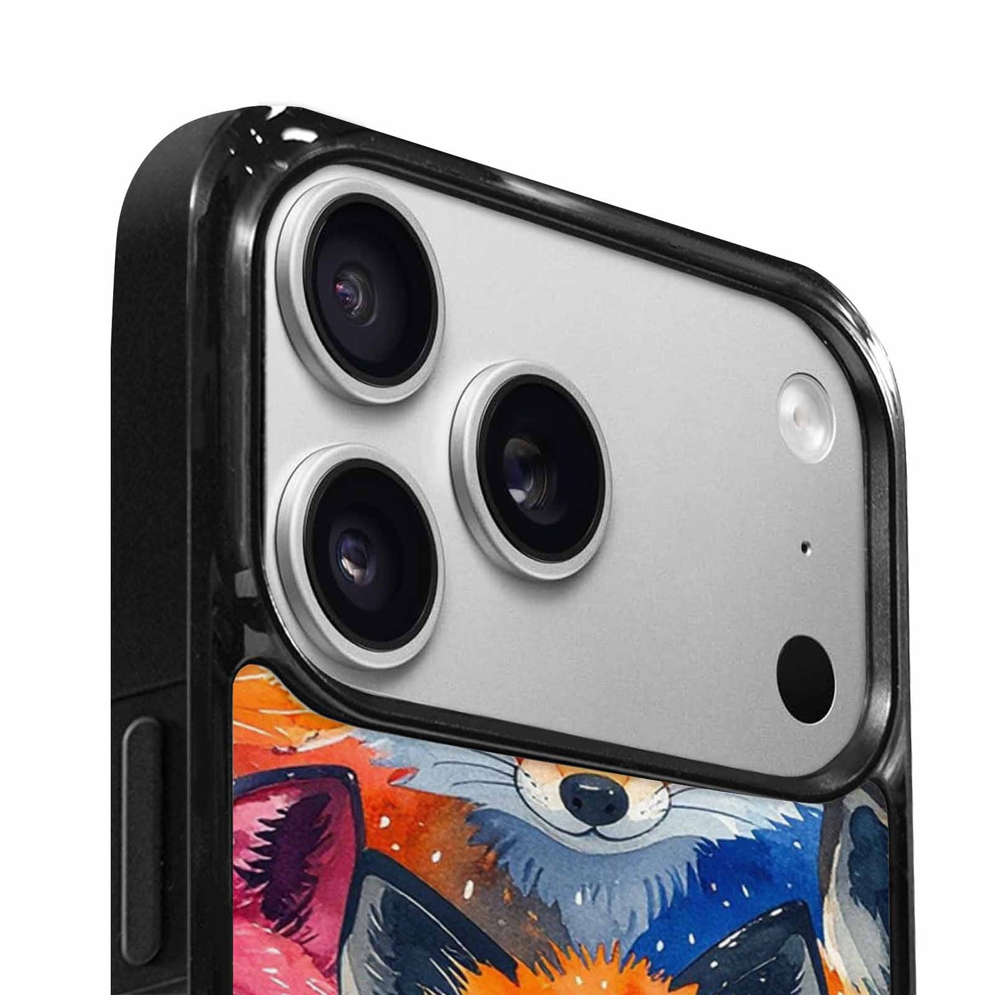 iPhone 17 Pro Case — Watercolor Kawaii Fox Faces Watercolor Abstract, Custom Printed Phone Case