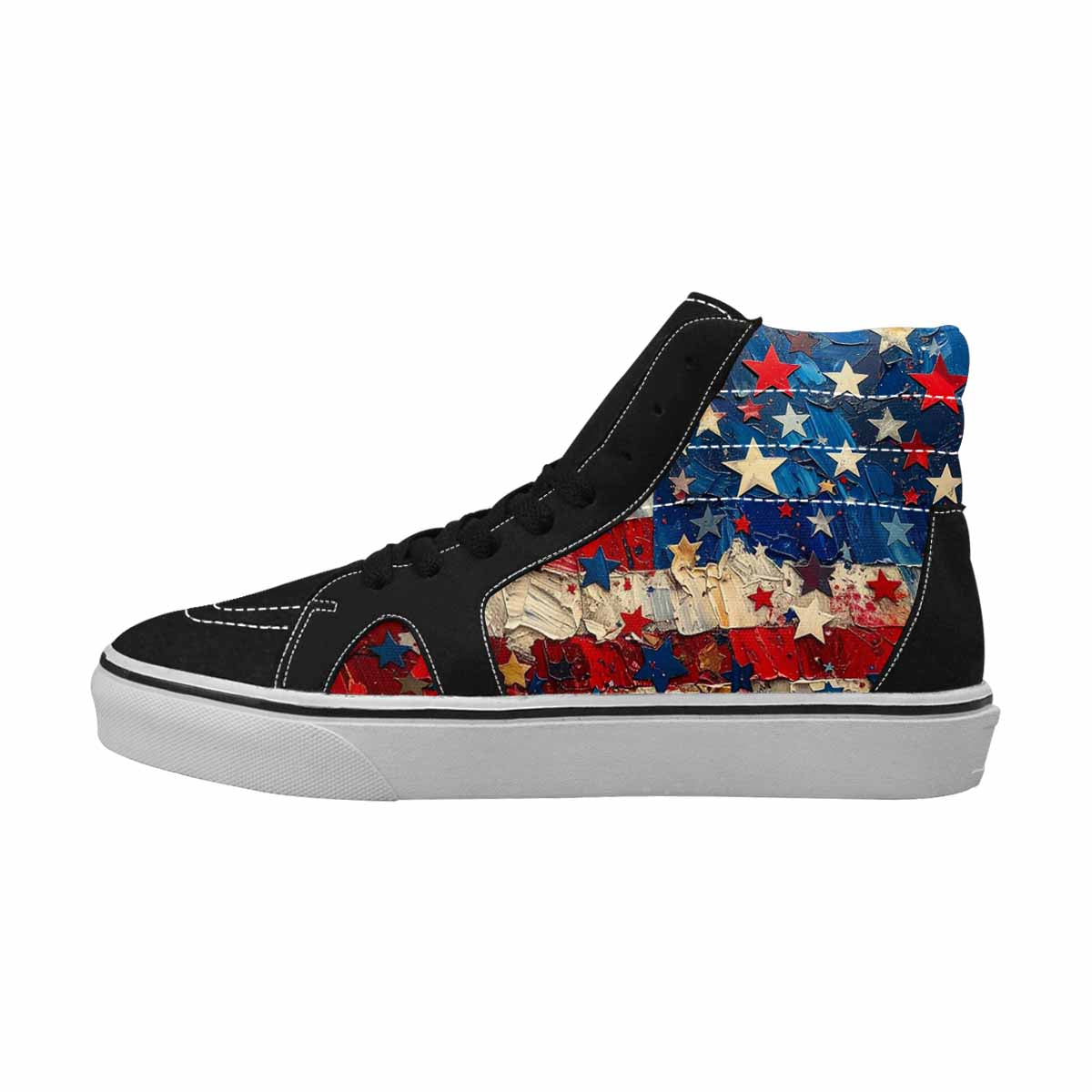 MEN'S Patriotic Stars Stripes High Top Canvas Dark Academia Sneakers