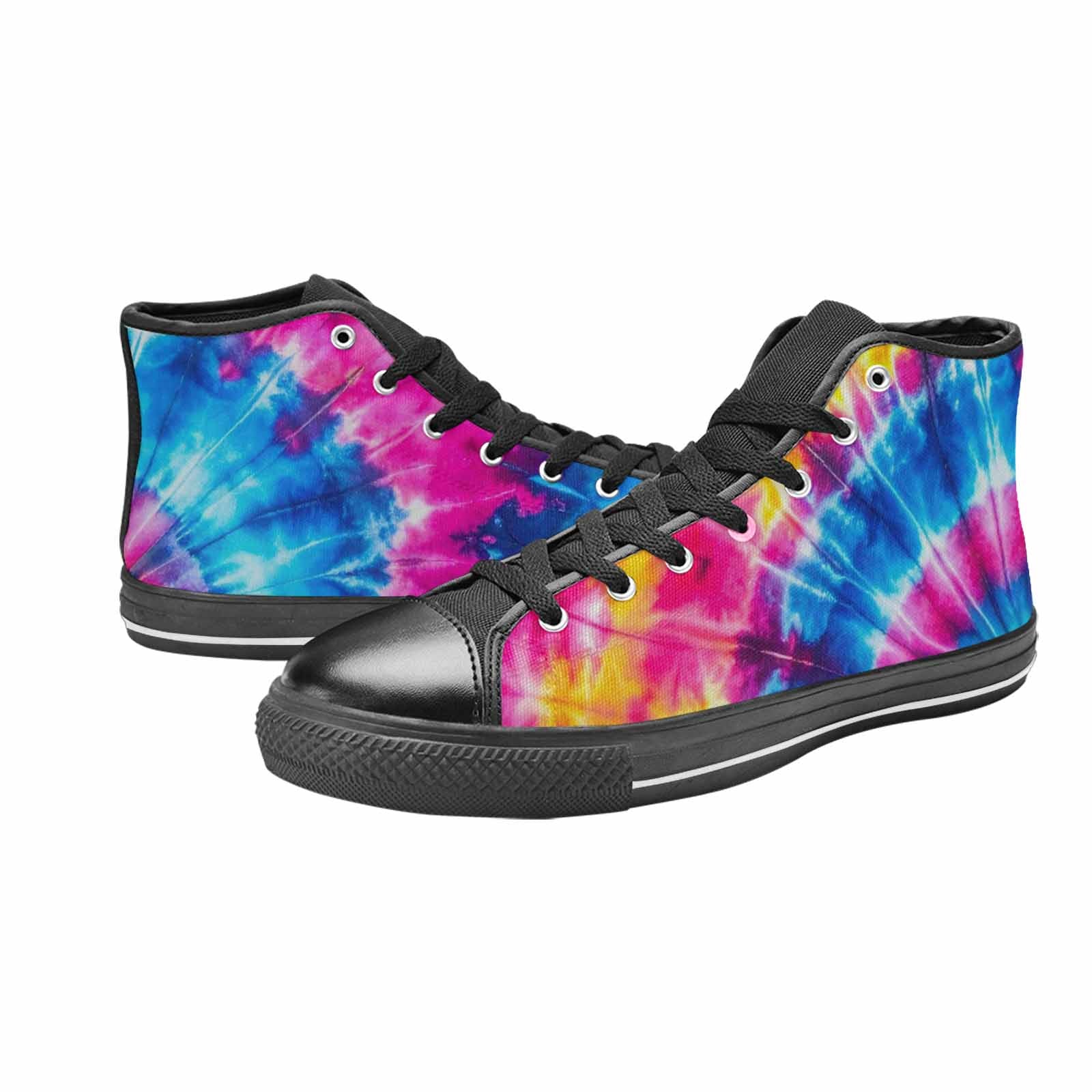 MEN'S Tie Dye Acid Wash Color High Top Canvas Cottagecore Custom Shoes