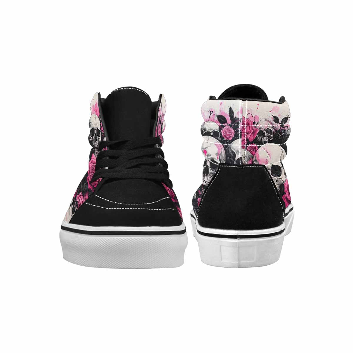 MEN'S Skull Roses High Top Canvas Kaleidoscope Custom Sneakers