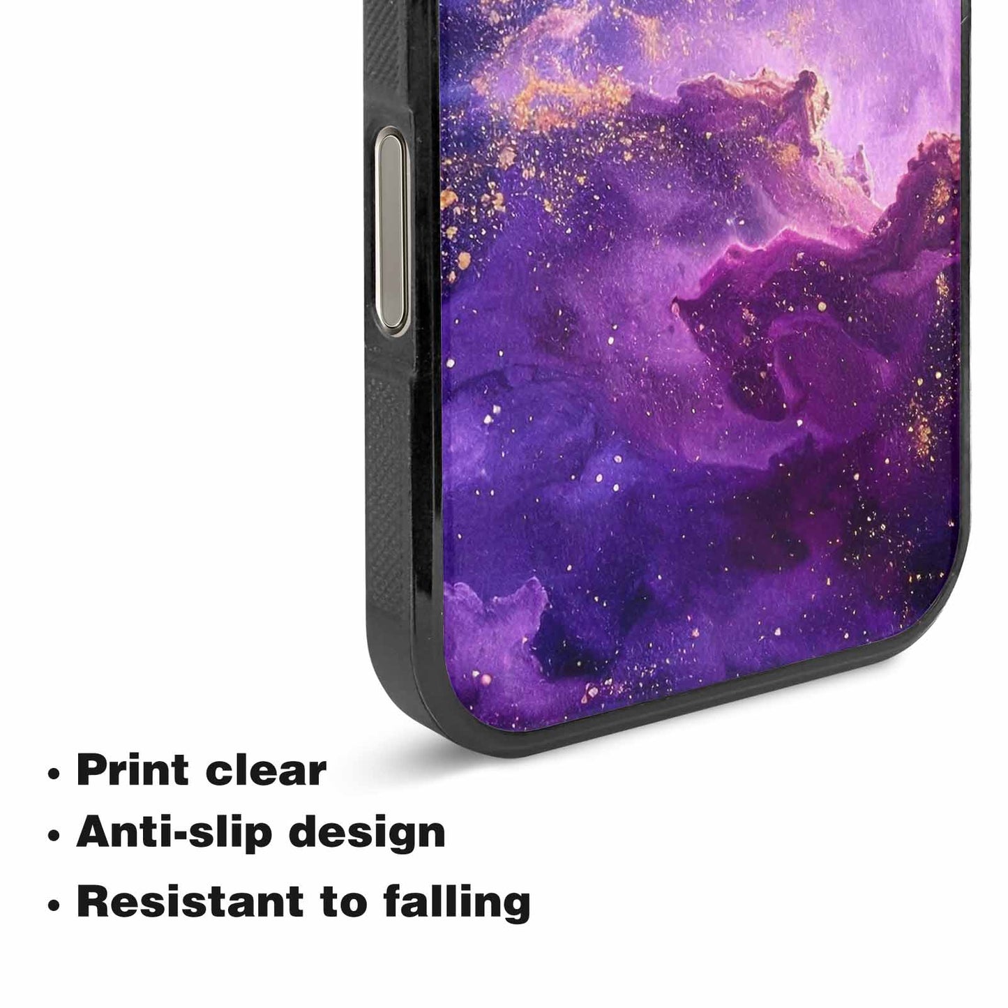 iPhone 16 Pro Max Case — Purple Color Tones Nebula Texture With, Original Design Phone Case