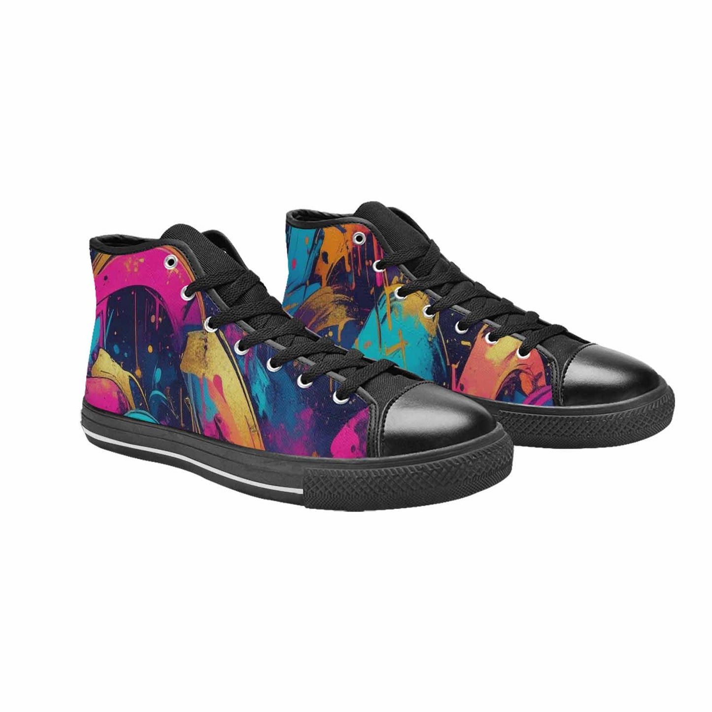 MEN'S Paint Splatter High Top Canvas Dark Academia Sneakers