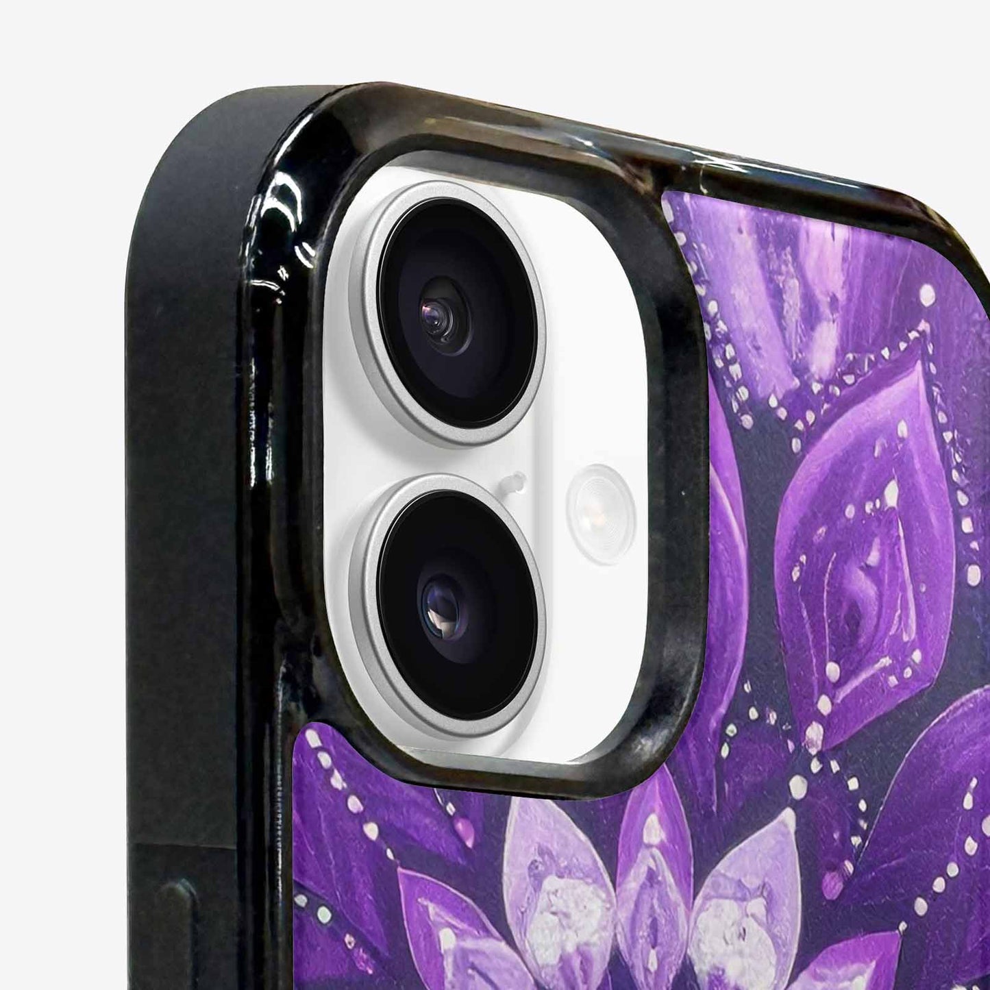 iPhone 16 Case — Purple Mandala Bohemian Print Edge To, Custom Made Phone Cover