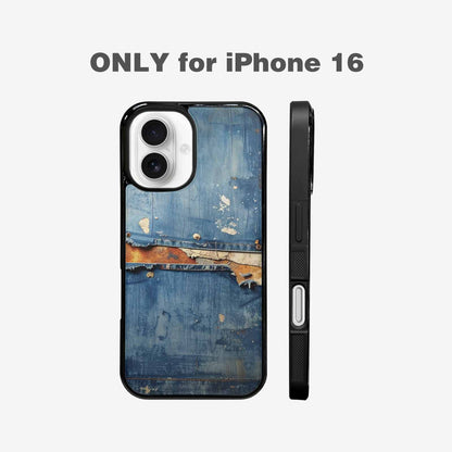 iPhone 16 Case — Denim Distressed Textures Print Edge To, Original Design Phone Case