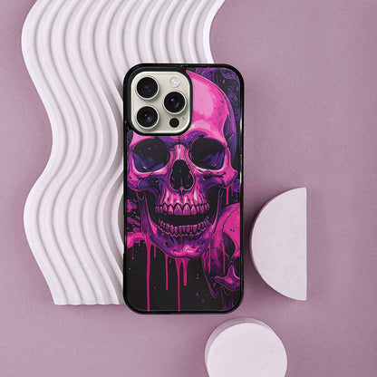iPhone 16 Pro Max Case — Pink Purple Skeletons Neon Drip Melting, Unique Phone Case Design