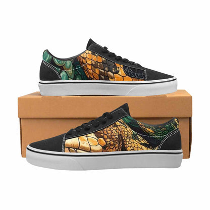 MEN'S Snake Skin Reptile Canvas Lace-Up Vivid Custom Shoes