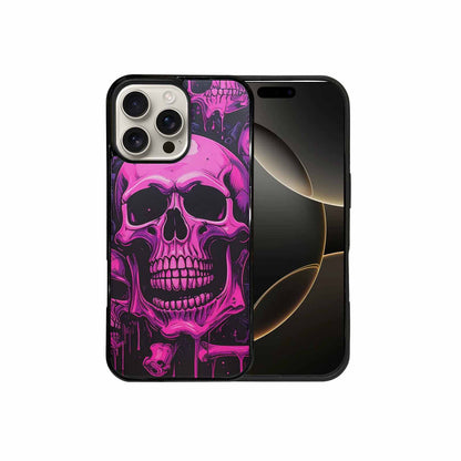iPhone 16 Pro Max Case — Pink Purple Skeletons Neon Drip Melting, Unique Phone Case Design