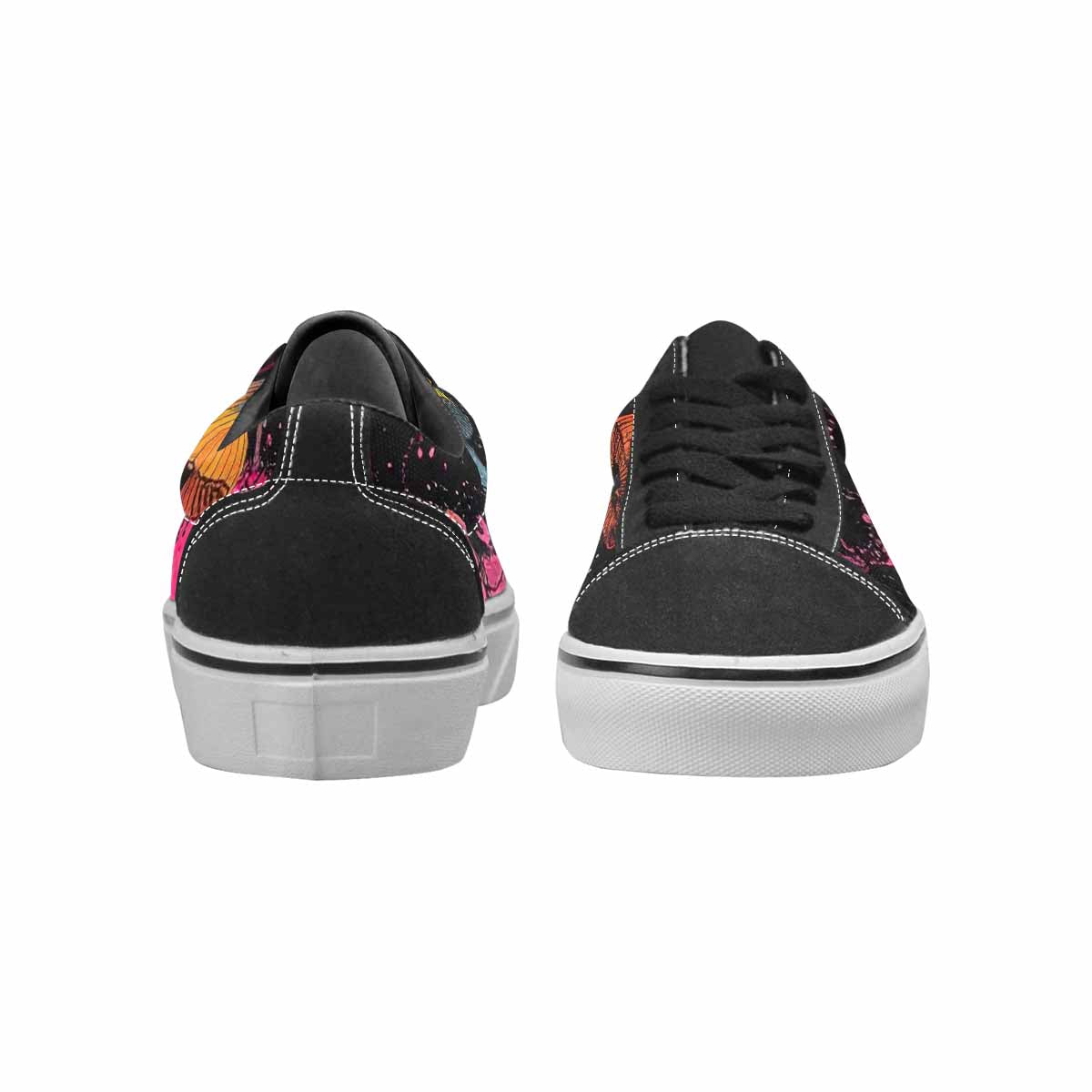 WOMEN'S Rainbow Drip Mushrooms Lace-Up Canvas Surreal Custom Shoes