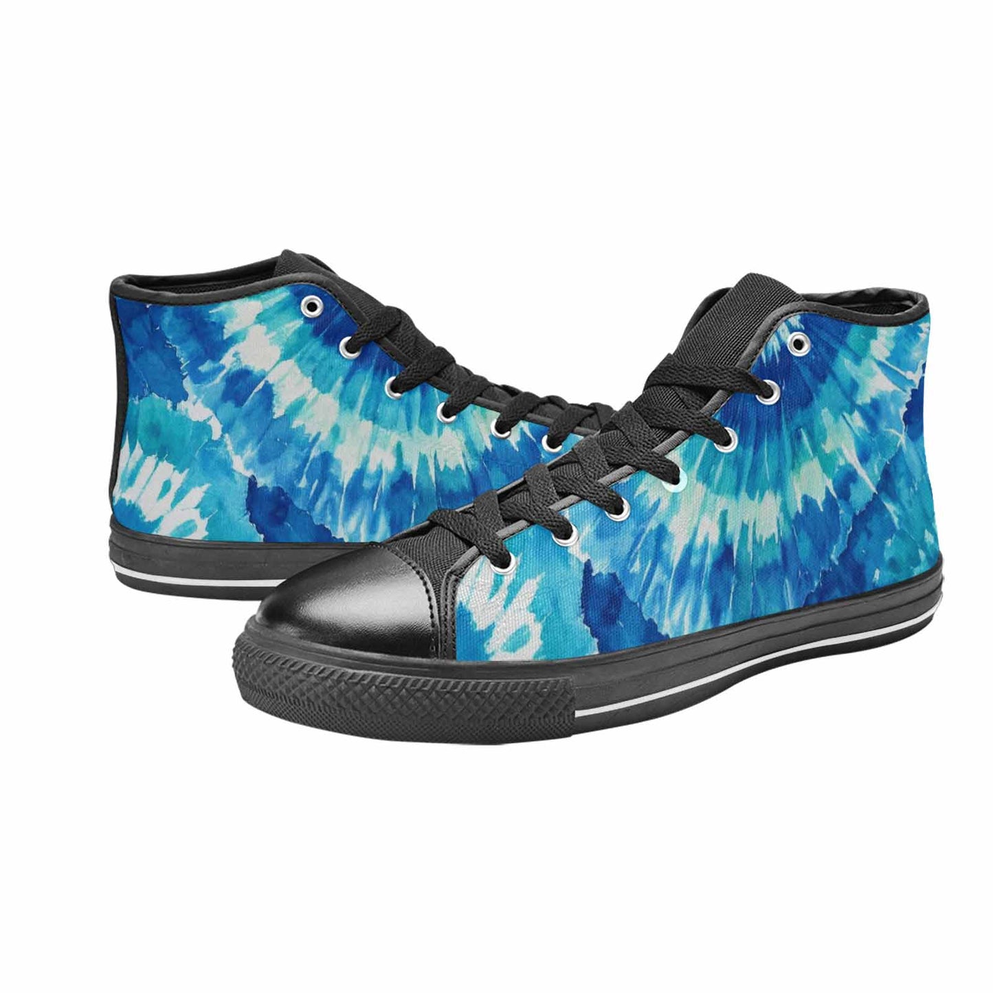 WOMEN'S Tie Dye - High Top Canvas Vibrant Chaos Custom Sneakers