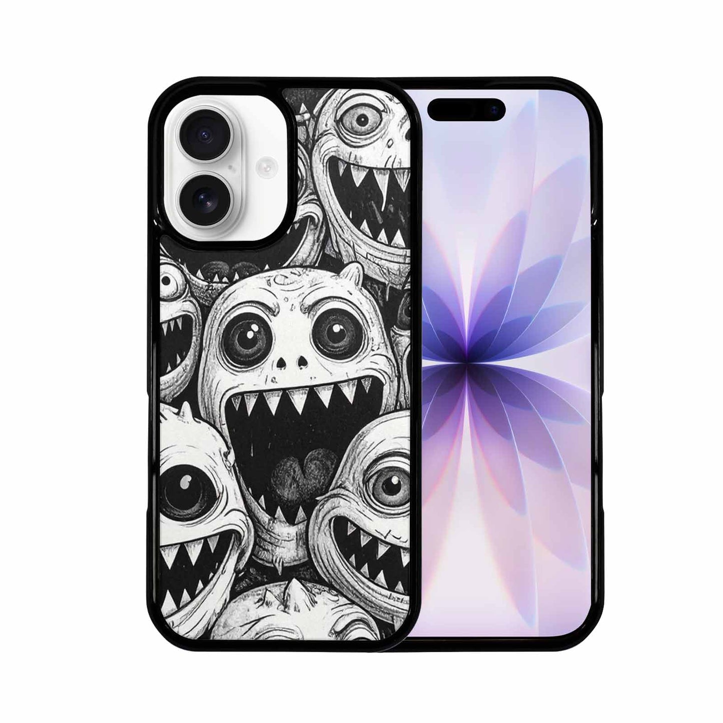iPhone 17 Case — Black And White Monster Original Art, Custom Art Phone Cover
