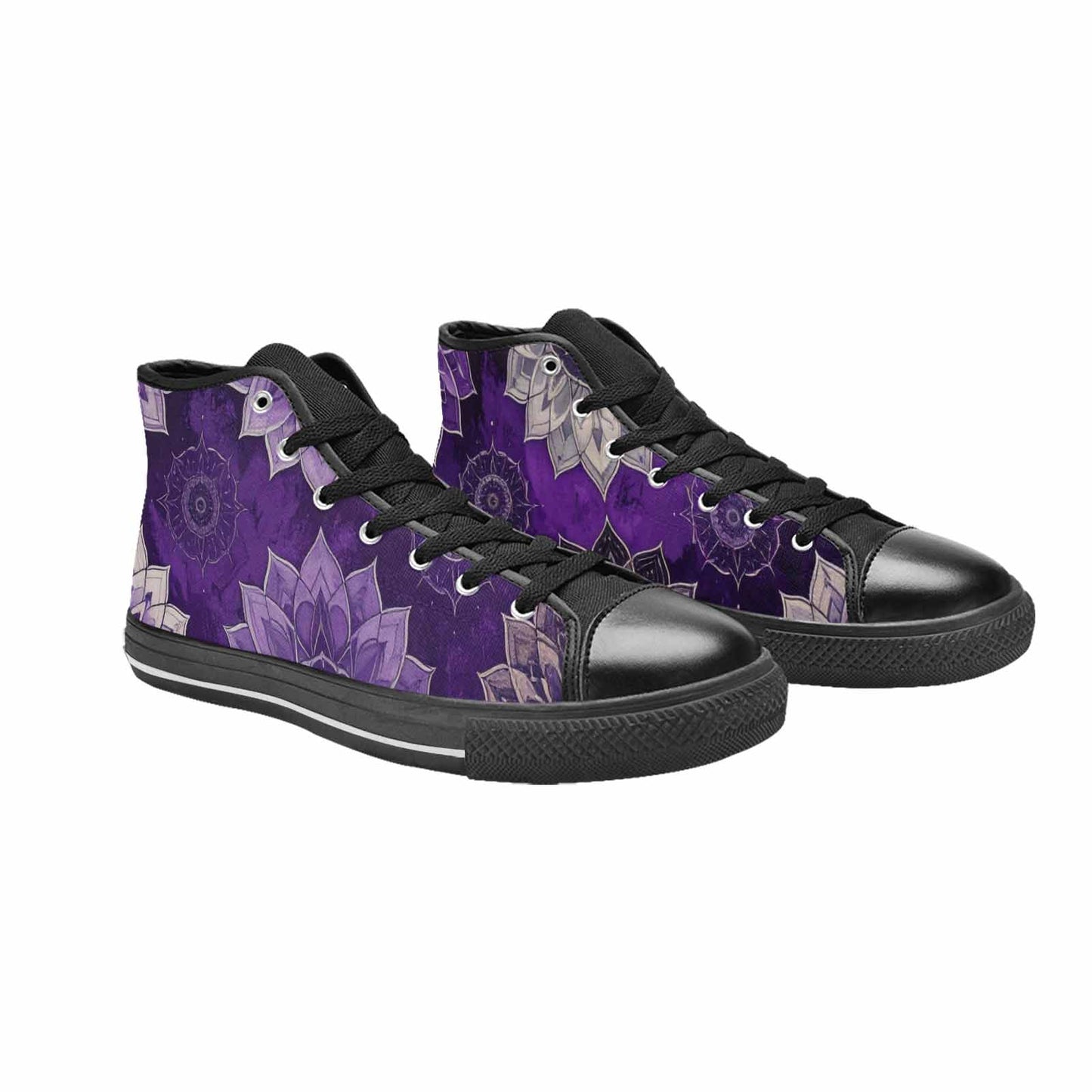 MEN'S Mandala High Top Canvas Vibrant Chaos Custom Shoes