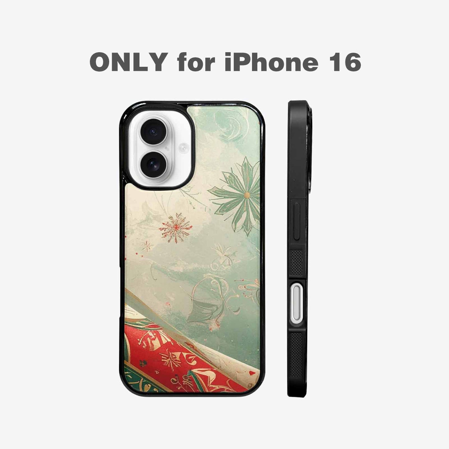 iPhone 16 Case — Christmas Wrapping Paper Pattern Art Wallpaper, Custom Printed Phone Case