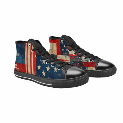 MEN'S American Flag Stars High Top Canvas Grunge Sneakers