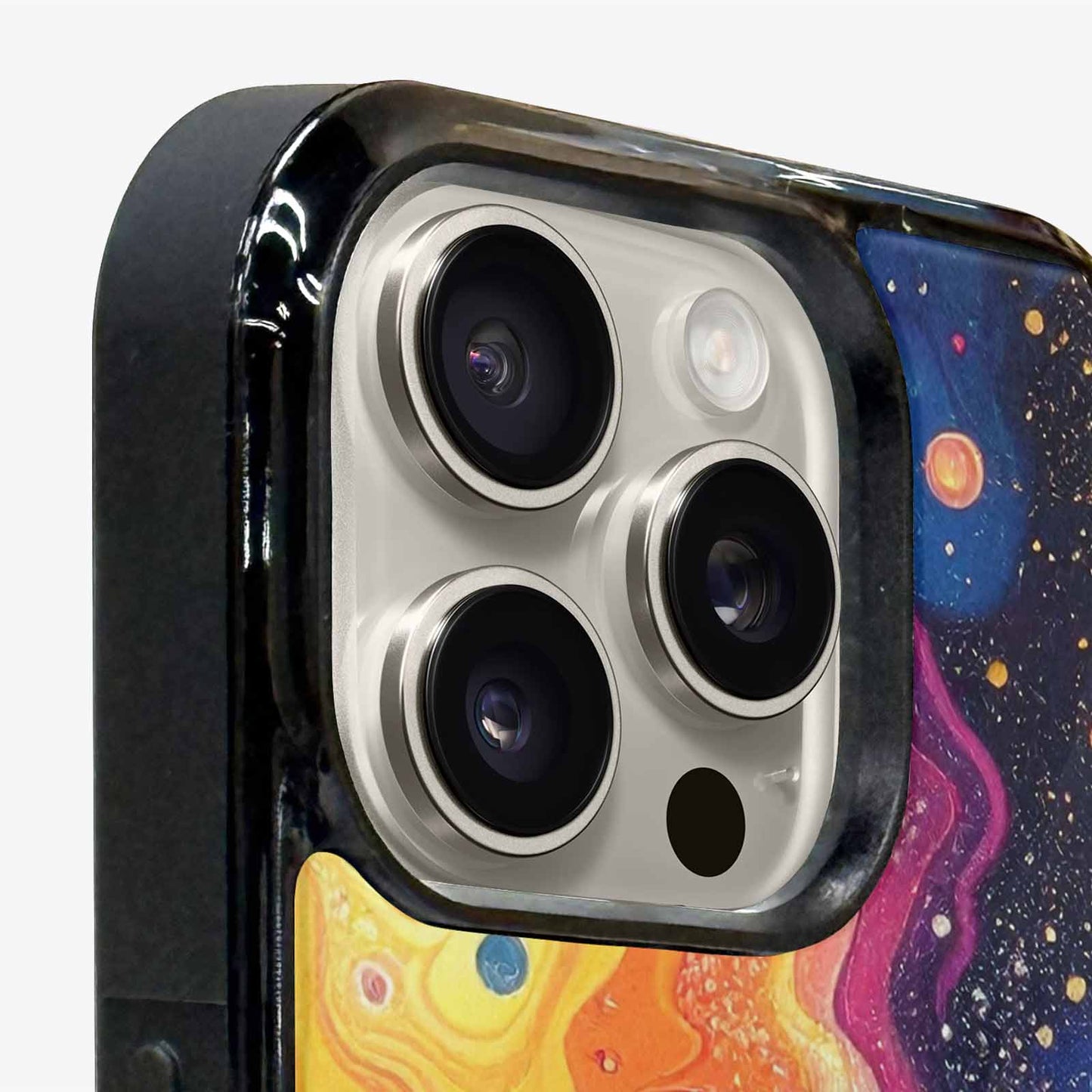 iPhone 16 Pro Case — Galaxy Art Colorful Cosmic Dust Small, Custom Print Case Cover