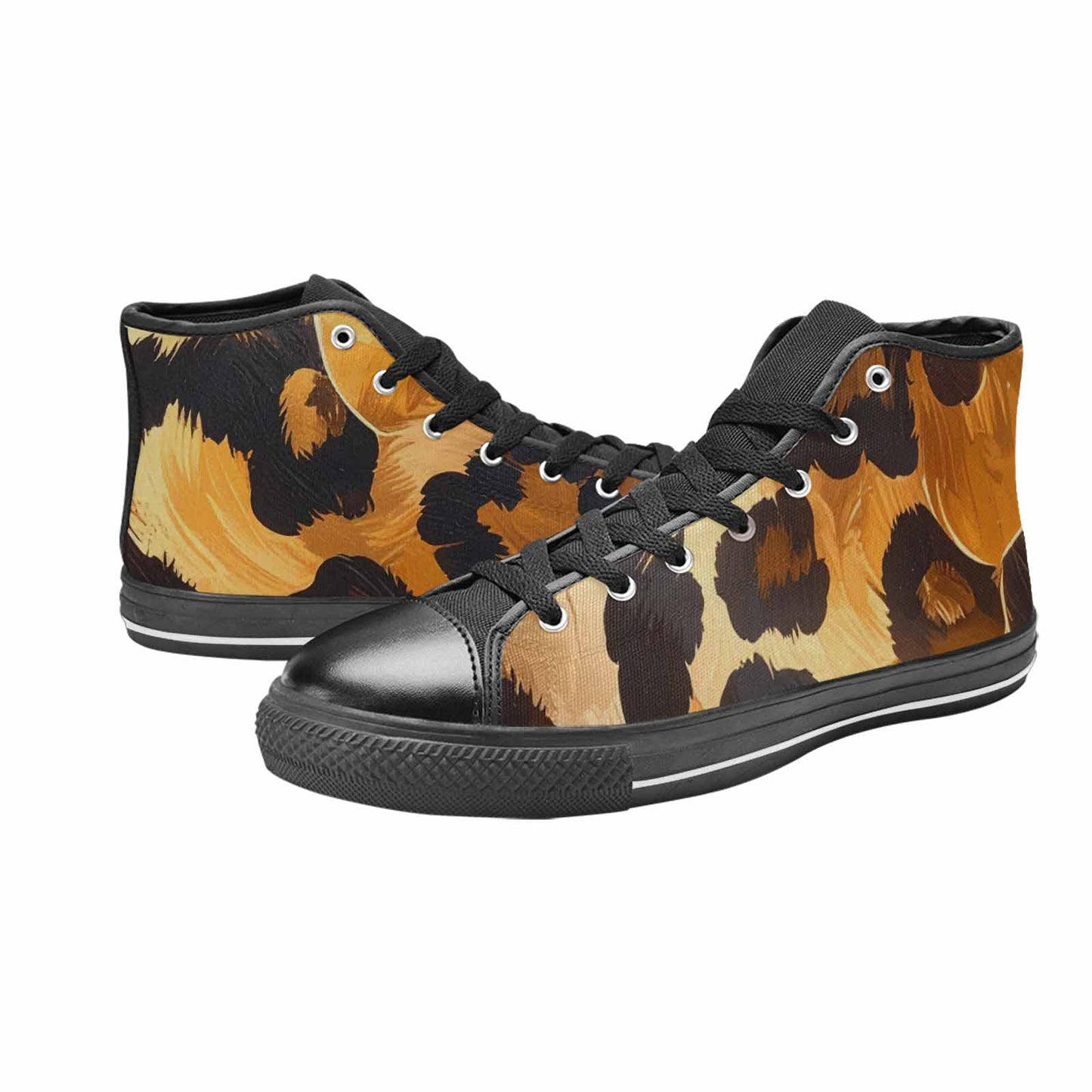 MEN'S Leopard Soft Airbrush Gradient High Top Canvas Dreamcore Shoes