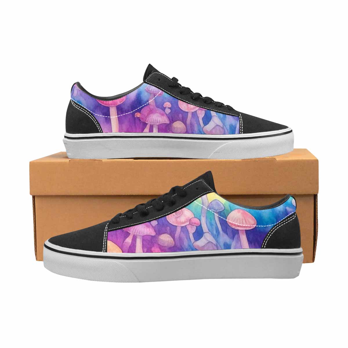 WOMEN'S Mushrooms  Tie Dye Lace-Up Canvas Aesthetic Custom Shoes