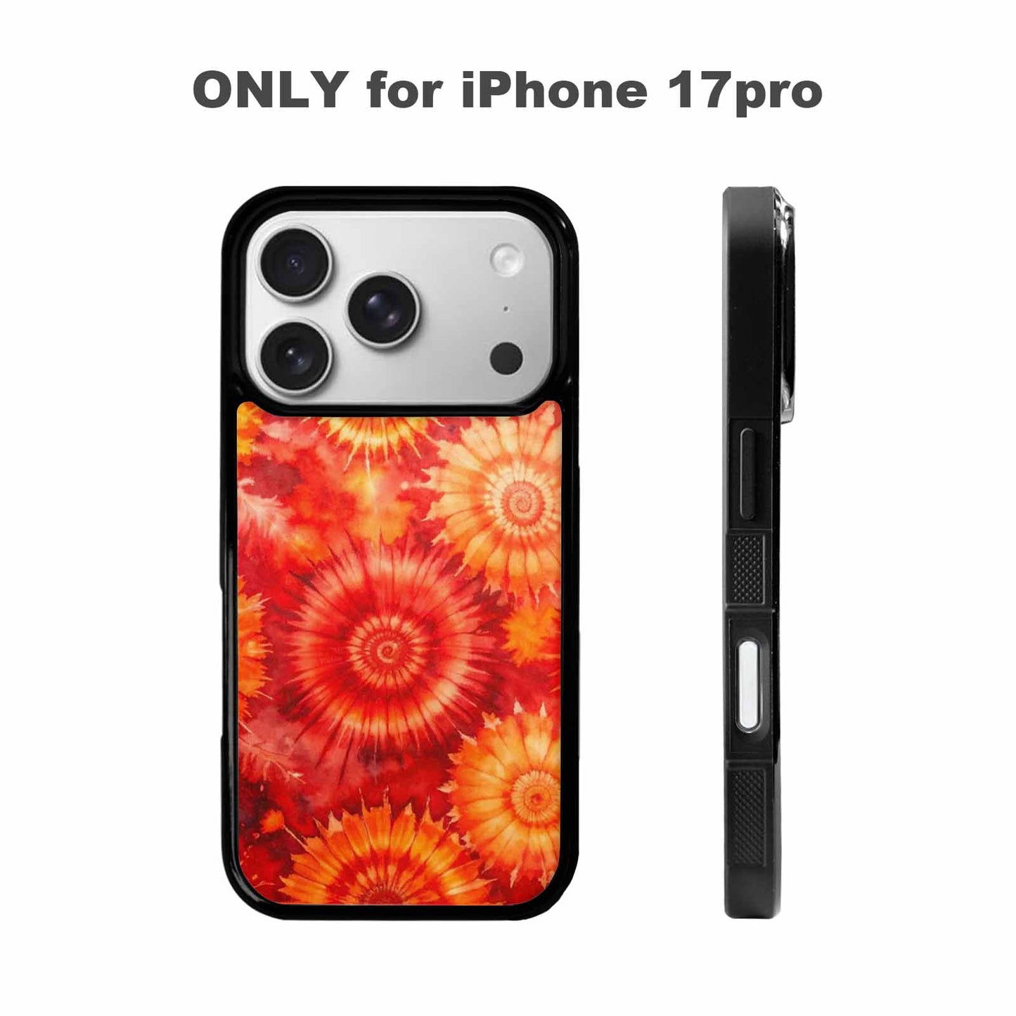 iPhone 17 Pro Case — Tie Dye Red Orange Fire Tie, Custom Art Phone Cover