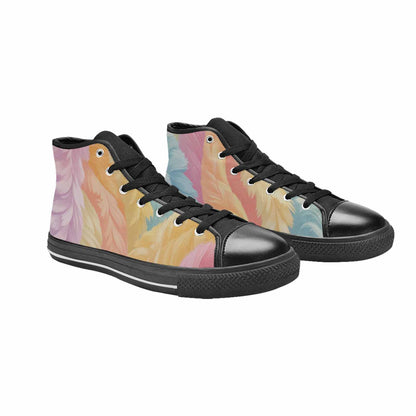 MEN'S Zebra Pastel Rainbow High Top Canvas Dark Academia Custom Shoes