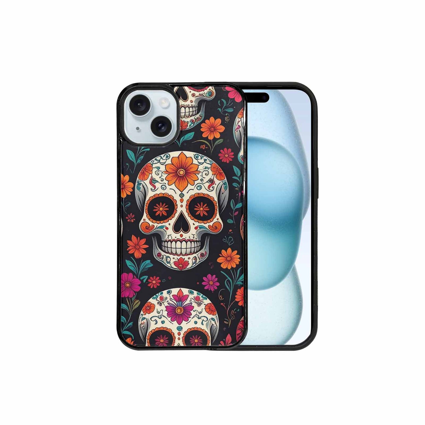 iPhone 15 Plus Case — Smaller Skulls Overlapping Seamless Pattern Of, Personalized Phone Case