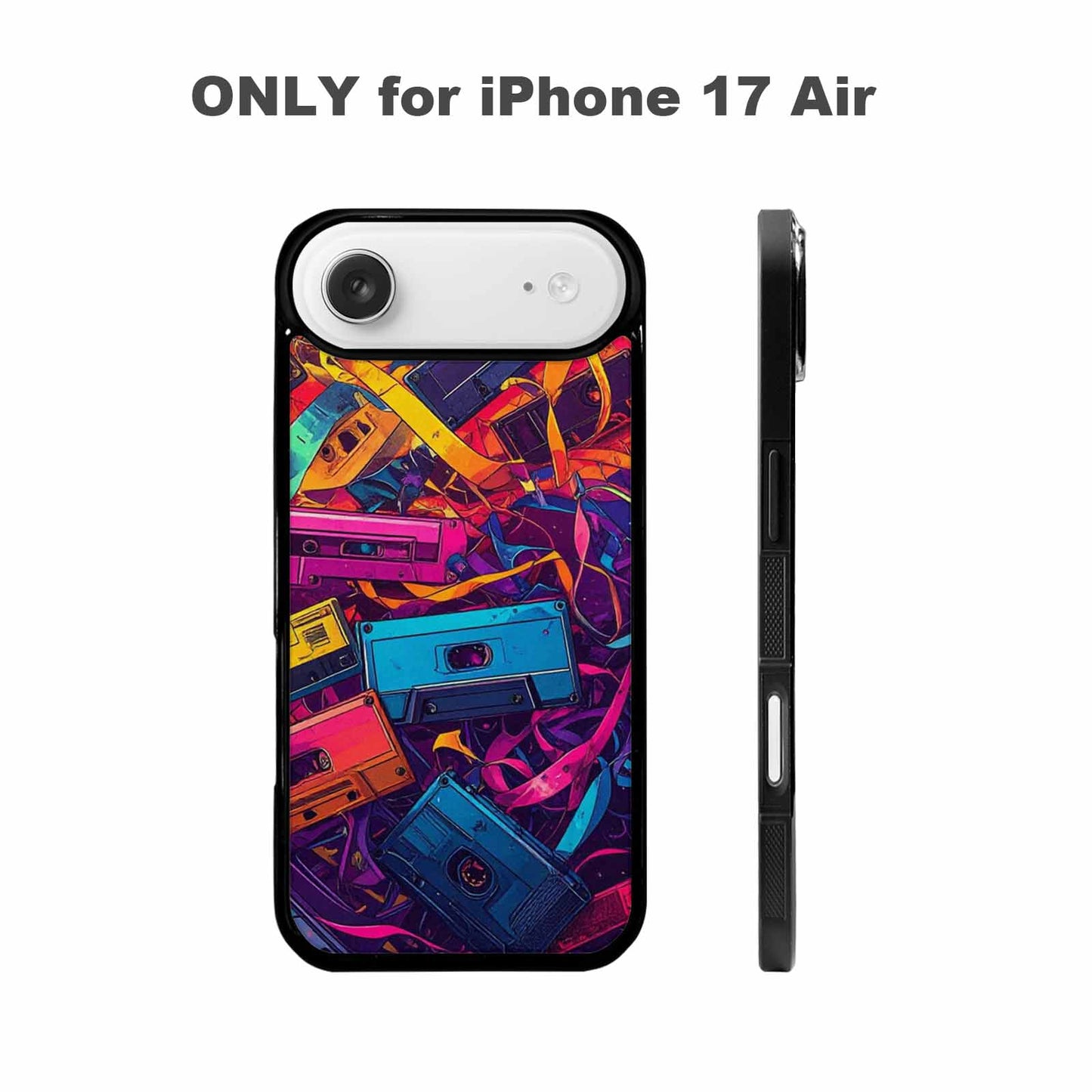 iPhone 17 Air Case — Retro Cassette Tape Pattern Hundreds Retro, Custom Phone Case