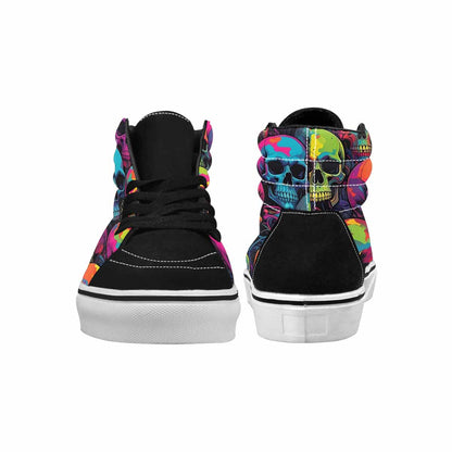 MEN'S 1000s Skulls Neon Camo High Top Canvas Melting Art Sneakers